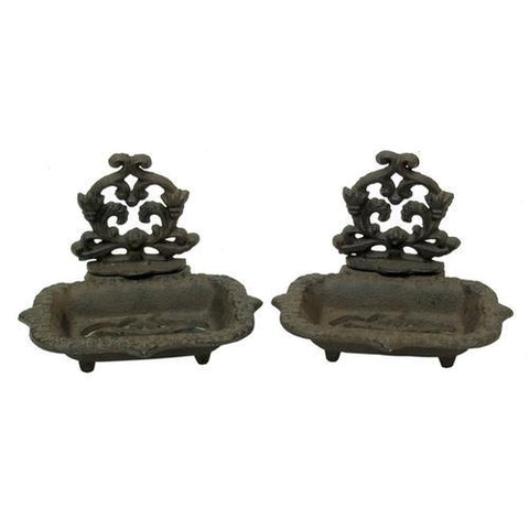 Cast Iron Old Style Victorian Soap Dish Set of 2