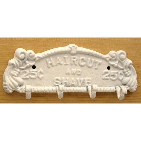 Haircut/Shave Wall Hook White