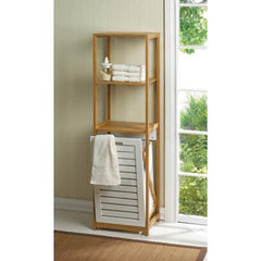 Bamboo Hamper Storage Shelves
