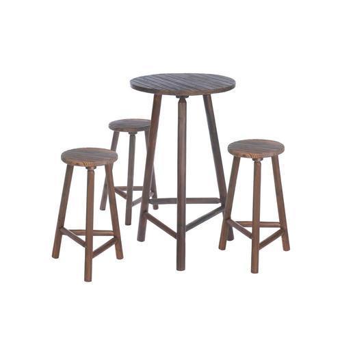 Wood Bar Table & Bar Stools Set