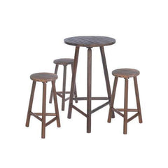 Wood Bar Table & Bar Stools Set