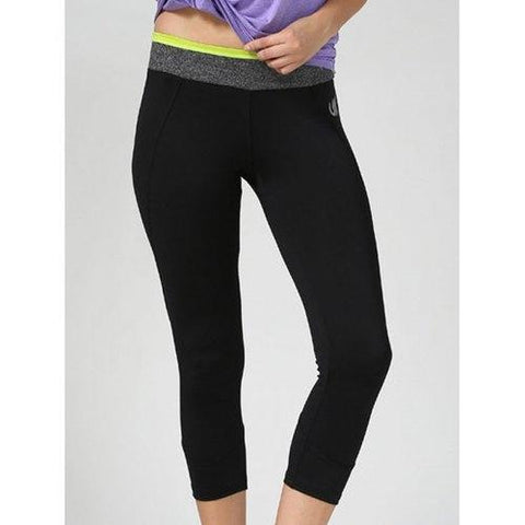 Stylish Stretchy Slimming Capri Pants For Women - Black M