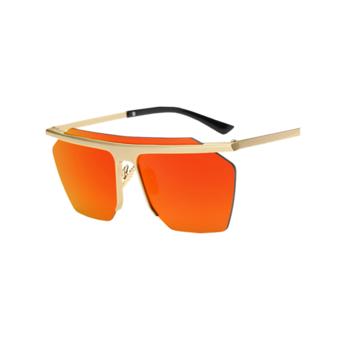 Joy-Ride Rimless Mirrored Square Sunglasses - Jacinth