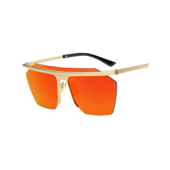 Joy-Ride Rimless Mirrored Square Sunglasses - Jacinth
