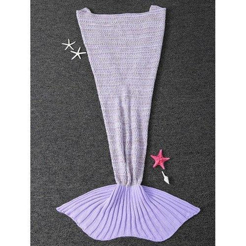 Super Soft Antipilling Sleeping Bag Kids Wrap Mermaid Blanket - Purple