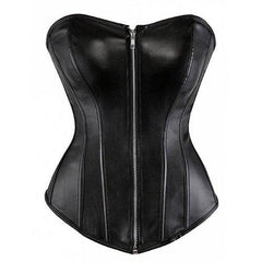 Strapless Underbust PU Steel Boned Corset - Black L