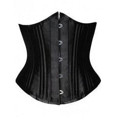 Lace Up Steel Boned Underbust Corset - Black 2xl