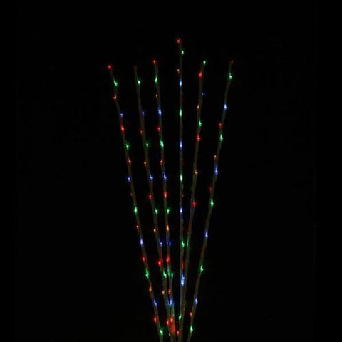 Set of 6 Enchanted Garden LED Multi-Color Lighted Branch Spray Driveway Pathway Markers - 6'