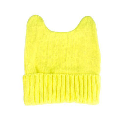 Yellow Devil Horn Beanie