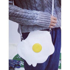 White Cute Poached Egg Body Bag