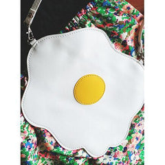 White Cute Poached Egg Body Bag