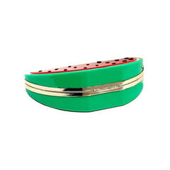 Red Watermelon Shape Box Clutch Bag