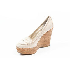 Beige 10 US - 41.5 EUR Nine West Womens Wedge Pump  NWTHEODORE MEDNA SILVER