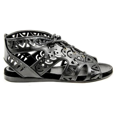 Black 36 EUR - 6 US Parrice Womens Lace Up Sandal PS15S2 BLACK