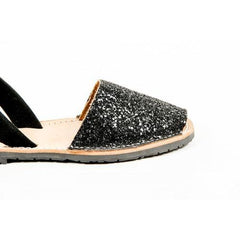 Black  Del Rio London Womens Flat Sandal IBIZA GLITTER 14SS11302