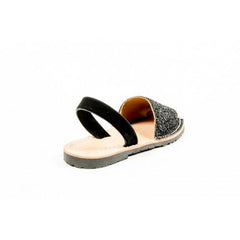 Black  Del Rio London Womens Flat Sandal IBIZA GLITTER 14SS11302