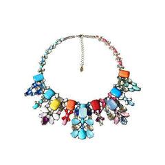 Gradient Colorful Stone Rhinestone Necklace