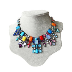 Gradient Colorful Stone Rhinestone Necklace