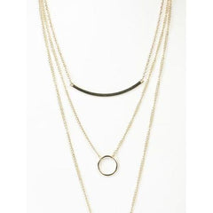 Golden Multirow Bar And Cone Pendant Necklace