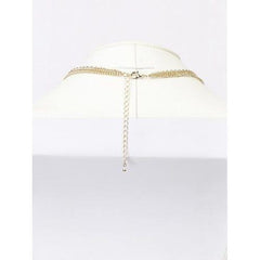 Golden Multirow Bar And Cone Pendant Necklace