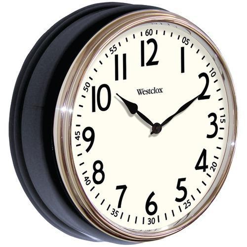 Westclox 12" Round Vintage Kitchen Classic Clock, Black (pack of 1 Ea)