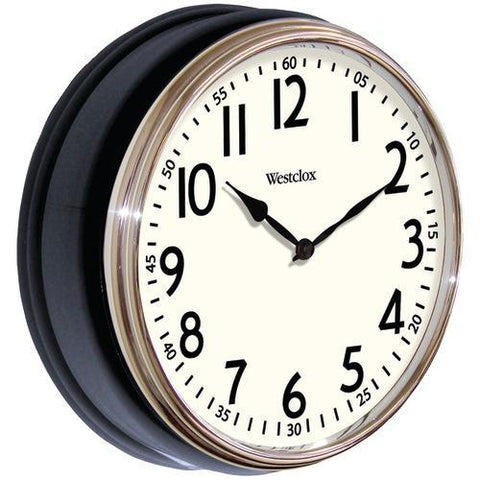 Westclox 12" Round Vintage Kitchen Classic Clock, Black (pack of 1 Ea)
