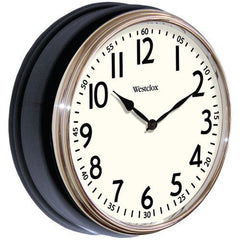 Westclox 12" Round Vintage Kitchen Classic Clock, Black (pack of 1 Ea)