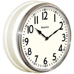 Westclox 12" Round Vintage Kitchen Classic Clock, White (pack of 1 Ea)
