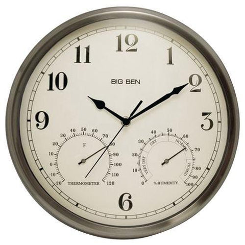 Westclox Indoor And Outdoor Clock With Temperature & Humidity Gauges (pack of 1 Ea)