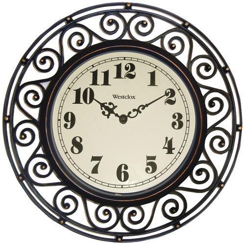 Westclox 12" Round Filigree Rubbed Bronze Finish Clock (pack of 1 Ea)