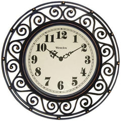 Westclox 12" Round Filigree Rubbed Bronze Finish Clock (pack of 1 Ea)