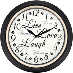 Westclox 12" Round Live Love Laugh Message Clock (pack of 1 Ea)