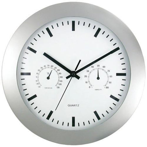 Timekeeper 12" Round Wall Clock & Weather Station (pack of 1 Ea)