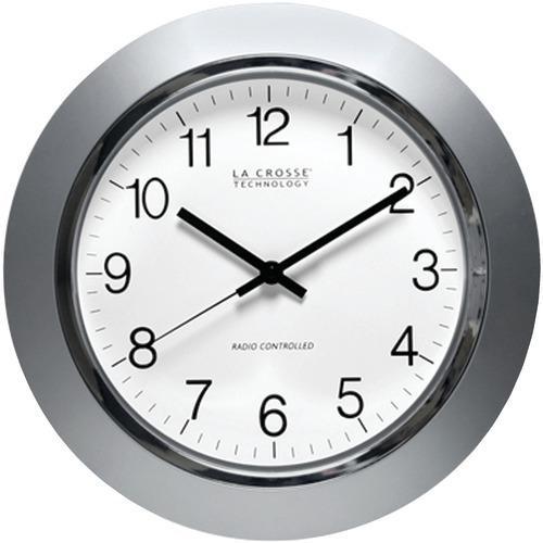 La Crosse Technology 14" Silver & Chrome Atomic Wall Clock (pack of 1 Ea)