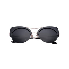 Black Double Bridge Cat Eye Sunglasses