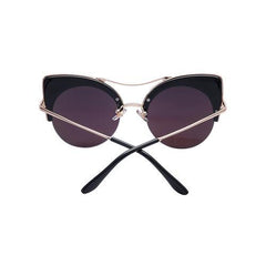 Black Double Bridge Cat Eye Sunglasses