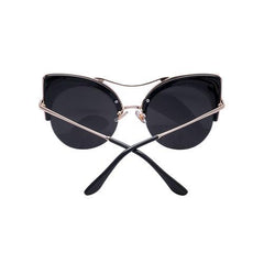 Black Double Bridge Cat Eye Sunglasses