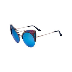 Floral Mirror Lens Cat Eye Sunglasses