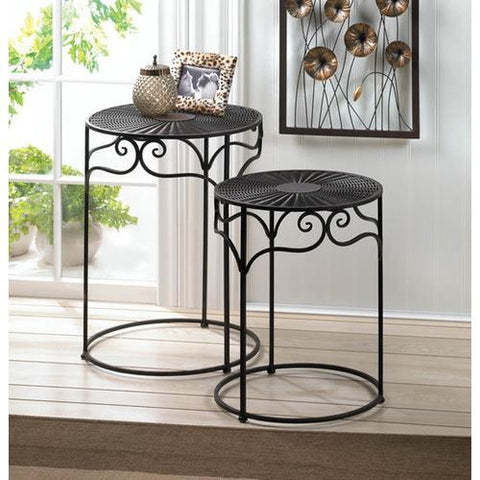 Umber Wicker Round Nesting Tables
