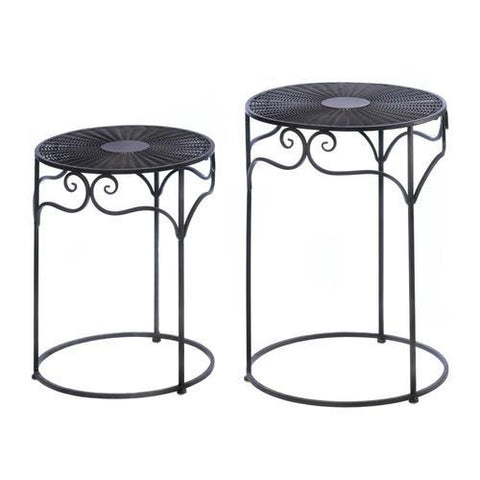 Umber Wicker Round Nesting Tables