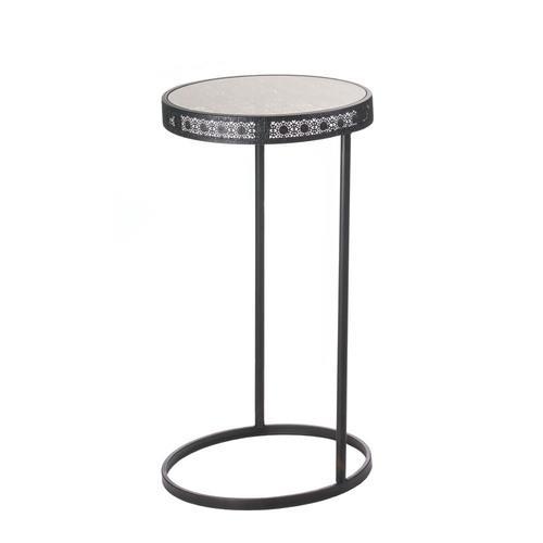 Metal Half-Moon Accent Table