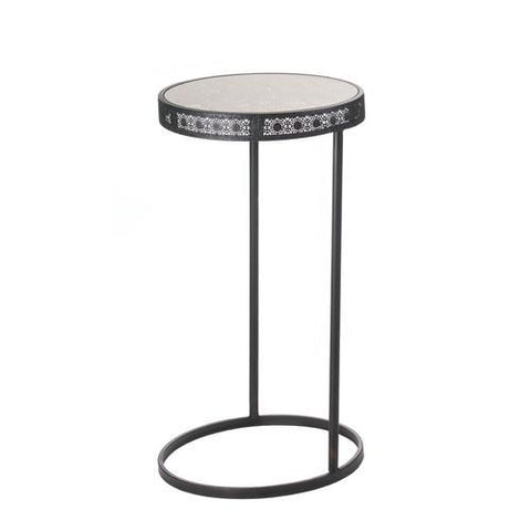Metal Half-Moon Accent Table