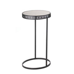 Metal Half-Moon Accent Table