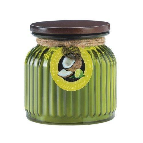 Coconut Lime Ribbed Jar Candle (pack of 1 EA)