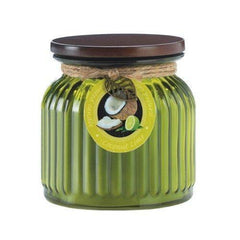 Coconut Lime Ribbed Jar Candle (pack of 1 EA)