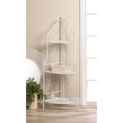 White Basket Weave Corner Rack