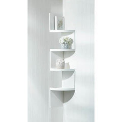 White 4-Tier Corner Shelf
