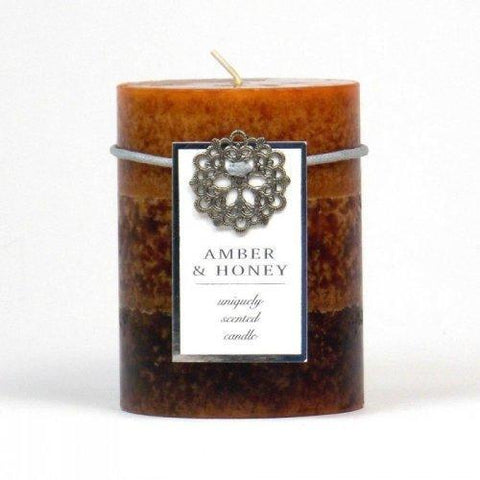 Amber &amp; Honey Pillar Candle 3x4 (pack of 1 EA)