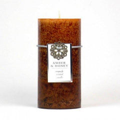 Amber &amp; Honey Pillar Candle 3x6 (pack of 1 EA)