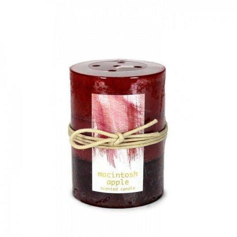Macintosh Apple Pillar Candle 3x4 (pack of 1 EA)